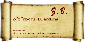 Zámbori Blandina névjegykártya